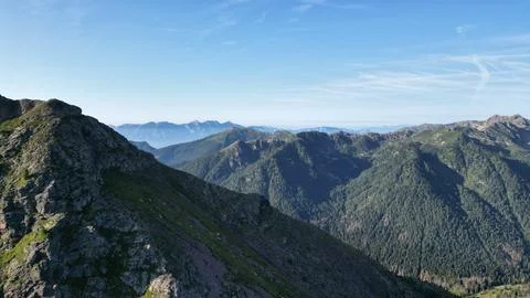 Aerial View of a Mountain Range Stock Photos