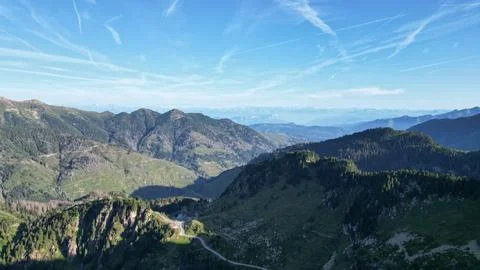 Aerial View of a Mountain Range Stock Photos