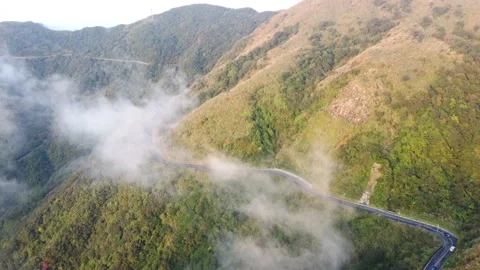 Aerial view of mountain range, Ruifang, New Taipei City, Taiwan Stock Footage 149885703