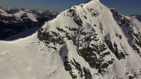Aerial view mountain range with snow Stock Footage 22030000