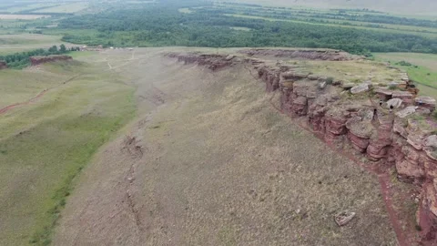 Aerial view on mountain range Sunduki in Khakassia, Russia. Stock Footage 314695030
