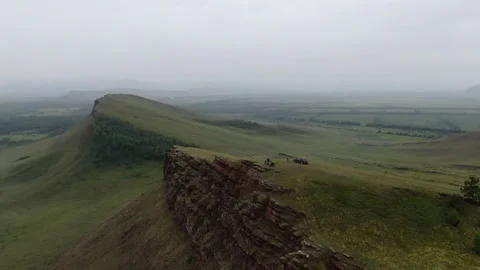 Aerial view on mountain range Sunduki in Khakassia, Russia. Stock Footage 314695181