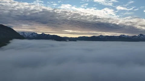 Aerial view of mountain range at sunset, United States. Stock Footage 300983560