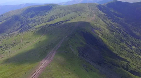 Aerial View Mountain Range in Ukraine Stock Footage 67558209