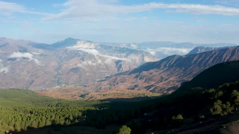 Aerial view of mountain ranges and forest, Russia. Stock Footage 313889844