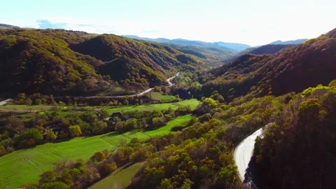 Aerial view of the mountain ranges Stock Footage 220595125