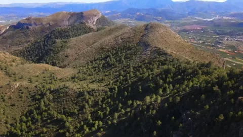 Aerial view of mountain ridges Stock Footage 241516019