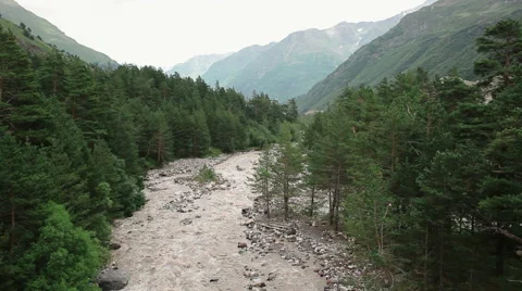 Aerial view mountain river Stock Footage 68518676