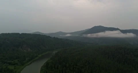 Aerial view of mountain river. Stock Footage 130187851