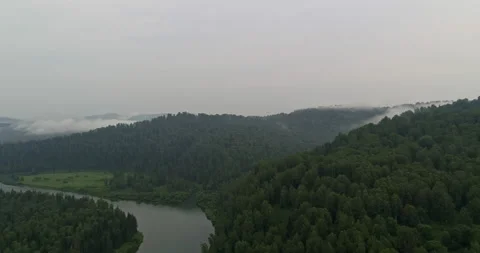 Aerial view of mountain river. Stock Footage 130192423