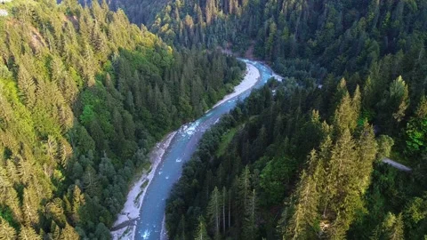 Aerial view of mountain river Stock Footage 143389917