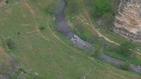 Aerial view of the mountain river Stock-Footage 190616201