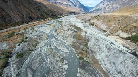 Aerial view of the mountain river. Stock Footage 238899302