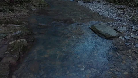 Aerial view mountain river, look up shot Stock Footage 101708027