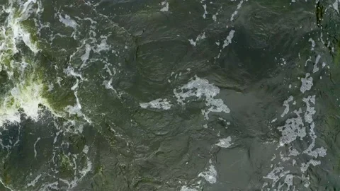 Aerial view on mountain river with rapids rocks and rocks in the forest Stock Footage 165345700