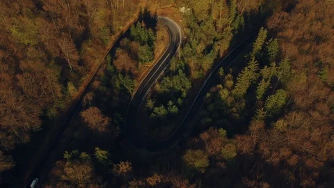 Aerial view of the mountain road Stock Footage 88551636