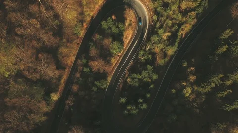 Aerial view of the mountain road Stock Footage 88590022