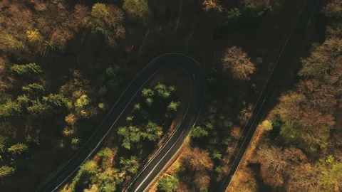 Aerial view of the mountain road Stock Footage 88590584