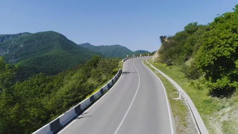 Aerial View Of Mountain Road Stock Footage 89333875