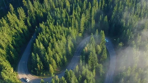 Aerial view of mountain road Stock Footage 94035952