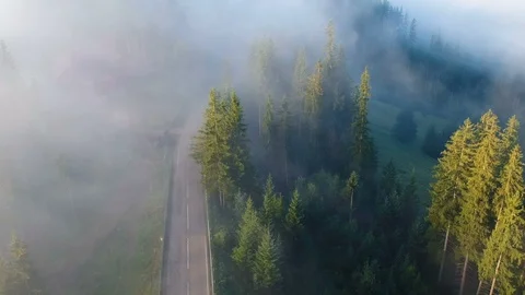 Aerial view of mountain road Stock Footage 94039756