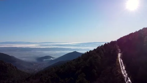 Aerial view of mountain road; Stock Footage 144921708
