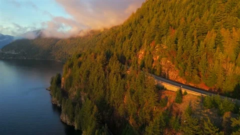 Aerial View Of Mountain Road Stock Footage 304064362