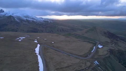 Aerial view of a mountain road. Stock Footage 319447809