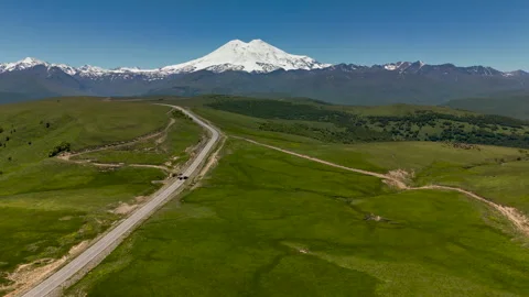 Aerial view of a mountain road. Stock Footage 319448151
