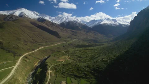 Aerial view of a mountain road. Stock Footage 319451089