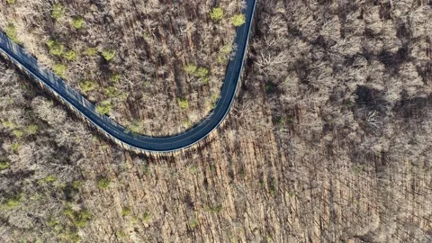 Aerial view of mountain road Stock Footage 325349520