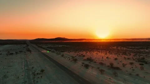 Aerial view of the mountain rock formations in Namibia, Africa. Video stock 299840214