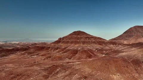 Aerial view of the mountain rock formations in Namibia, Africa. Stock Footage 299842267