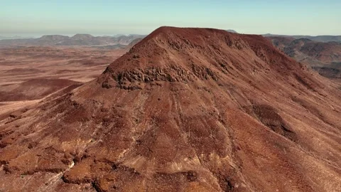Aerial view of the mountain rock formations in Namibia, Africa. Stock Footage 299842662