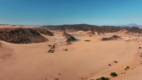 Aerial view of the mountain rock formations in Namibia, Africa. Stock Footage 299842846