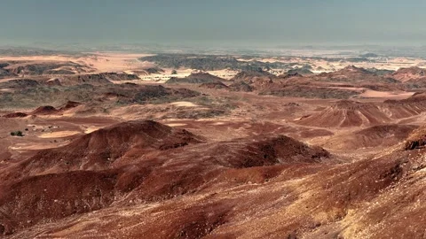 Aerial view of the mountain rock formations in Namibia, Africa. Stock Footage 299842927
