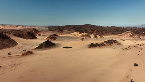 Aerial view of the mountain rock formations in Namibia, Africa. Stock Footage 299842999