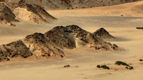Aerial view of the mountain rock formations in Namibia, Africa. Stock Footage 299843716