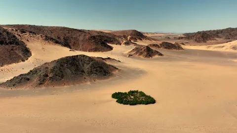 Aerial view of the mountain rock formations in Namibia, Africa. Stock Footage 299844266