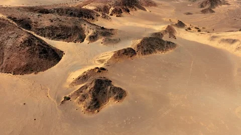 Aerial view of the mountain rock formations in Namibia, Africa. Stock Footage 299845138