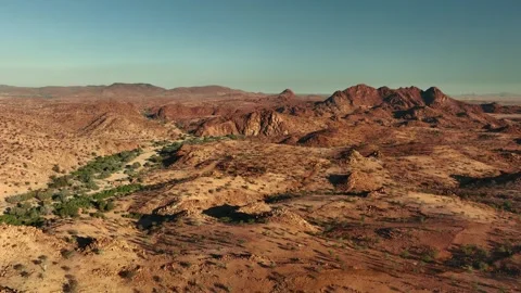Aerial view of the mountain rock formations in Namibia, Africa. Stock Footage 299846126