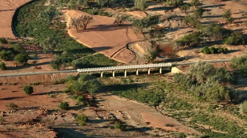 Aerial view of the mountain rock formations in Namibia, Africa. Stock Footage 299846398