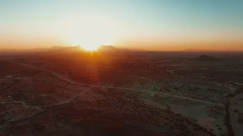 Aerial view of the mountain rock formations in Namibia, Africa. Stock Footage 299846778