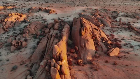 Aerial view of the mountain rock formations in Namibia, Africa. Stock Footage 299847105