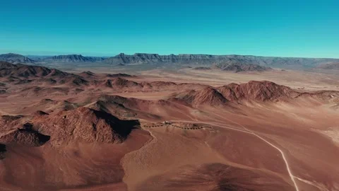 Aerial view of the mountain rock formations in Namibia, Africa. Stock Footage 299917376