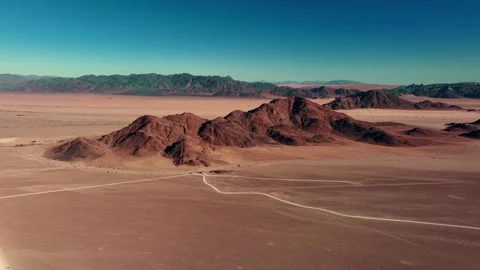 Aerial view of the mountain rock formations in Namibia, Africa. Stock Footage 299917728