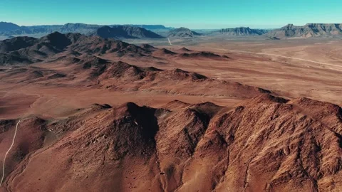 Aerial view of the mountain rock formations in Namibia, Africa. Stock Footage 299918385