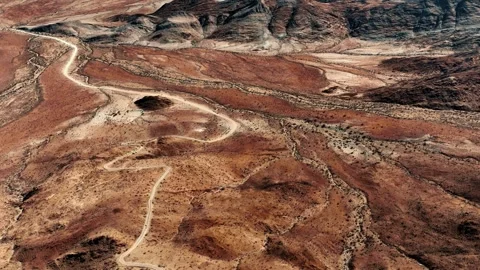 Aerial view of the mountain rock formations in Namibia, Africa. Stock Footage 299924660