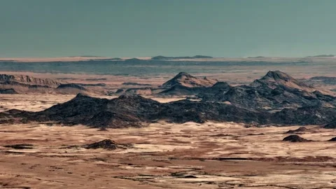 Aerial view of the mountain rock formations in Namibia, Africa. Stock Footage 299924931