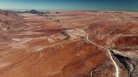 Aerial view of the mountain rock formations in Namibia, Africa. Stock Footage 299925365
